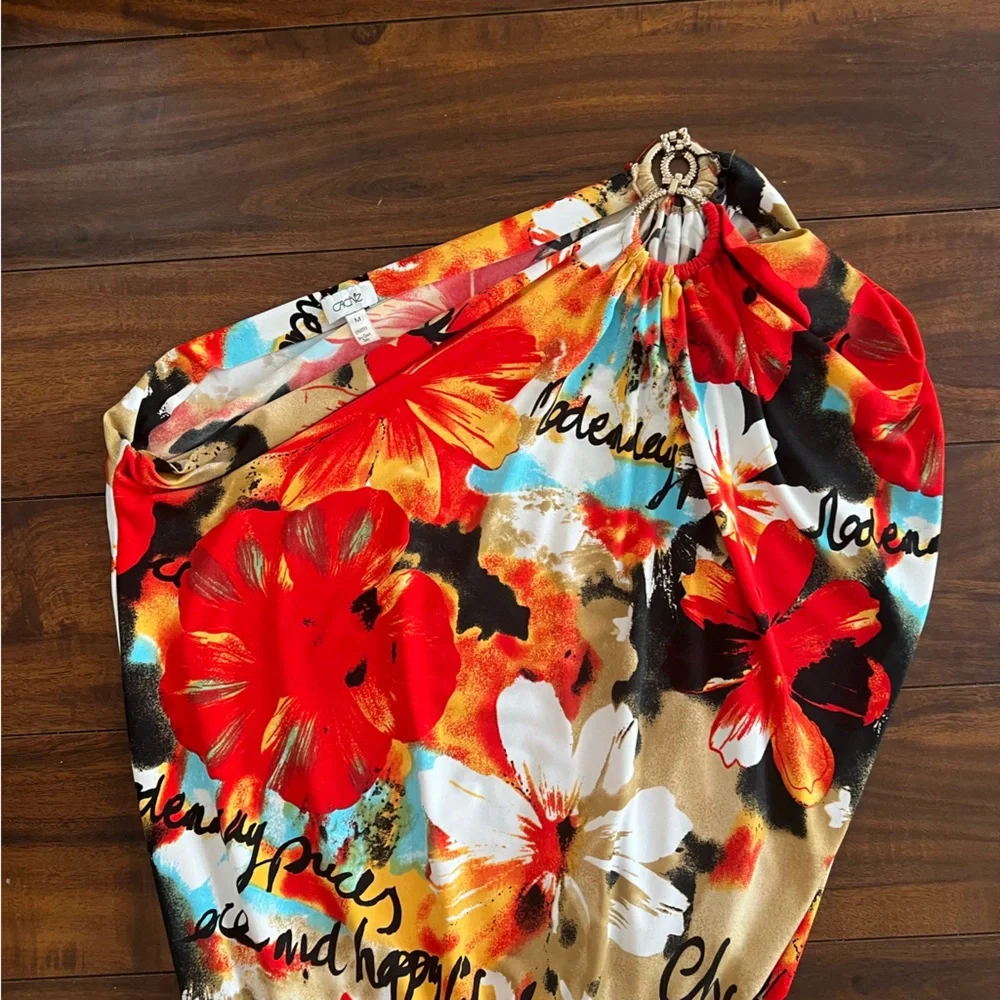 Cache Multicolor Floral One-Shoulder Dress - Picture 2 of 5